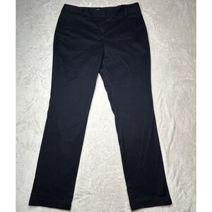 Lands End Women's 12 Mid Rise Straight Leg Navy Blue Pants‎ Stretch Outdoor